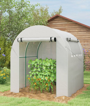 Outsunny Kweekkas 180x180x200 cm met Roldeur en Mesh Raam