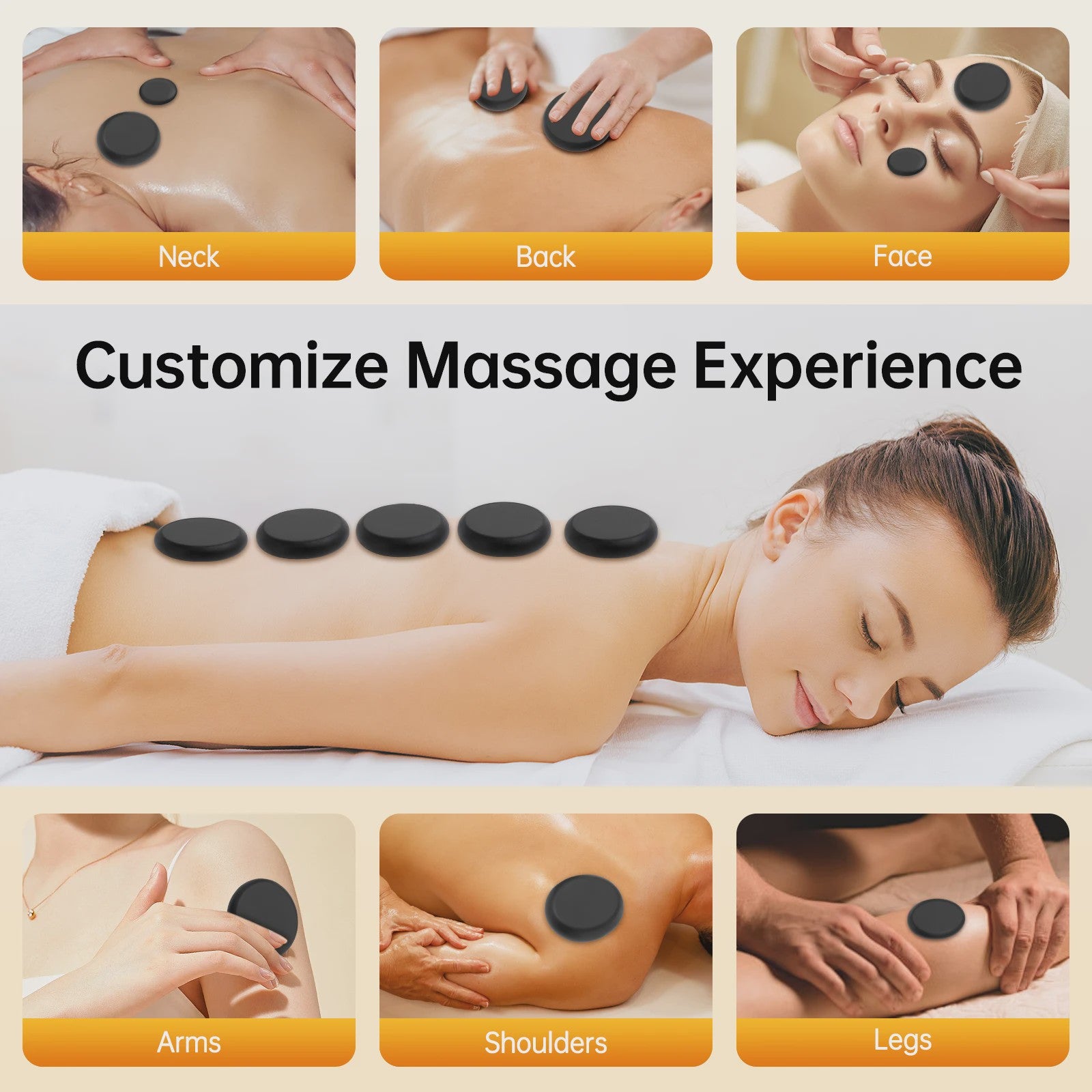 Hot Stone Massage Set met Verwarmer - 20 Stenen voor Ontspanning en Pijnverlichting