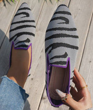 Dames Loafers met Puntige Neus - Luipaardprint & Gemengde Kleuren - Comfortabele Platte Schoenen