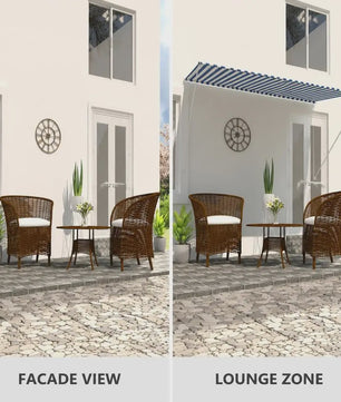 Intrekbare Zonwering 150x150 cm - Waterafstotend Doek & Stevig Stalen Frame - Balkon & Terras