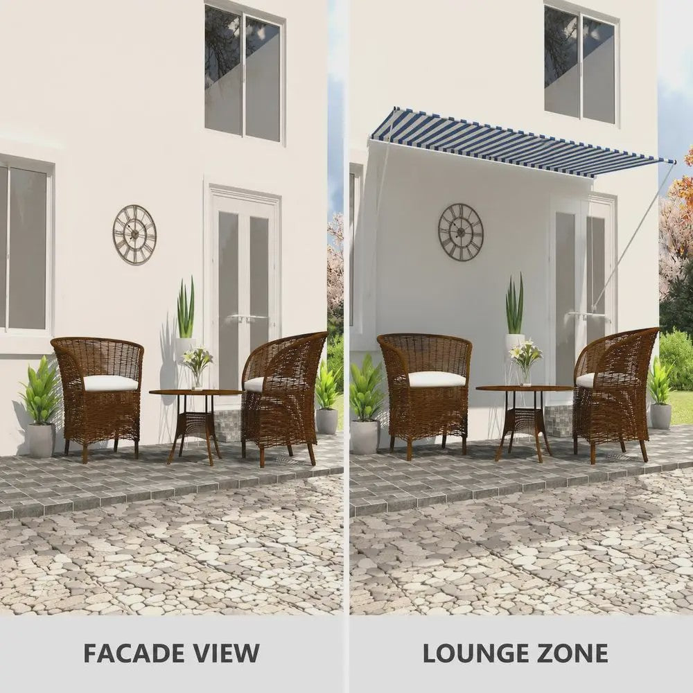 Intrekbare Zonwering 150x150 cm - Waterafstotend Doek & Stevig Stalen Frame - Balkon & Terras