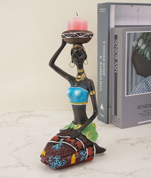Afrikaanse Stijl Kandelaars - Decoratieve Figuren Set voor Huis & Interieur