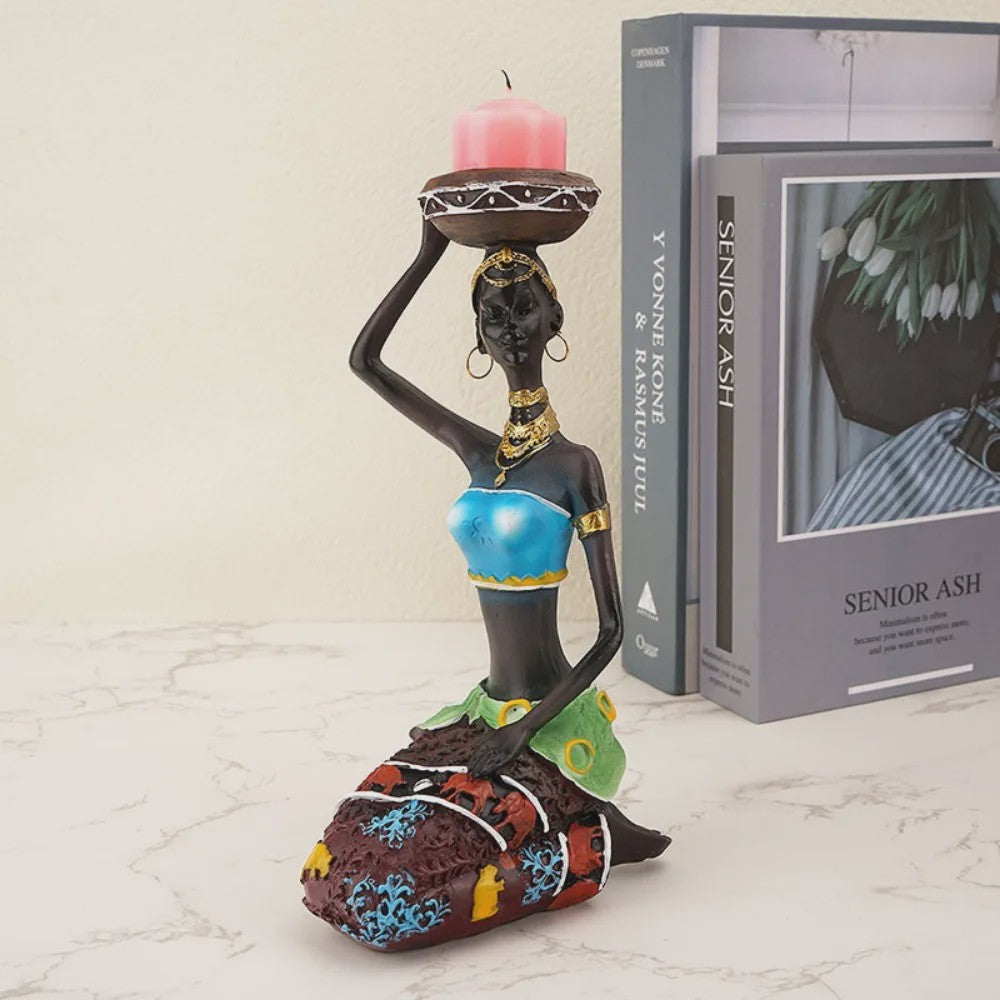 Afrikaanse Stijl Kandelaars - Decoratieve Figuren Set voor Huis & Interieur