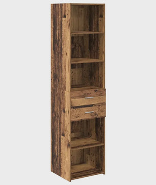 Hoge Houtkleurige Kast voor Woonkamer en Hal - Tijdloos Design, Stabiel & Veel Opbergruimte