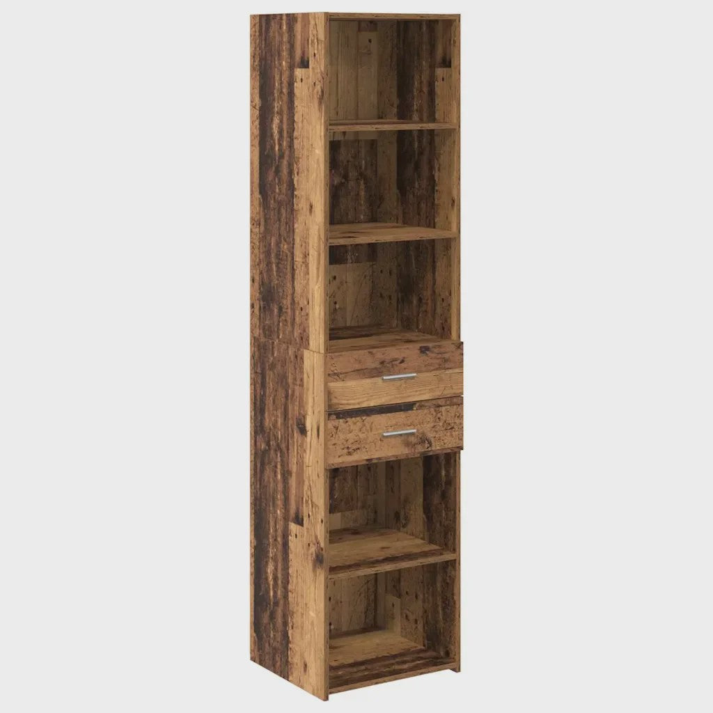 Hoge Houtkleurige Kast voor Woonkamer en Hal - Tijdloos Design, Stabiel & Veel Opbergruimte