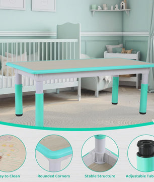 Verstelbare Kinder Tafel met 6 Stoelen - Knutseltafel & Speeltafel voor Kinderen (2-10 jaar)
