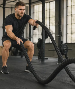 Zwarte Battle Rope 6m (4.5kg) - Duurzaam Polyester Trainingsmateriaal voor Thuis en Buiten