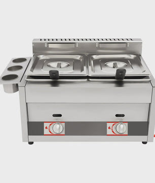 Professionele Gas Friteuse 12L Dubbele Tank RVS - Compact & Efficiënt