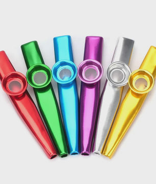 Kazoo Silver Aluminum Alloy with Membrane Flute Diaphragm Mouth Kazoos Musical Instruments