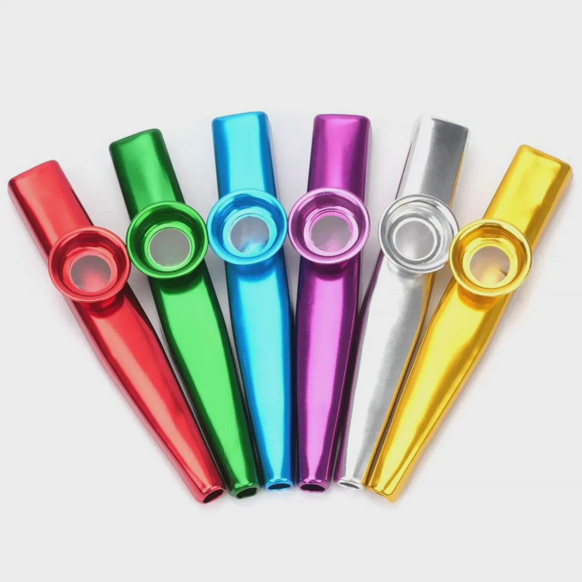 Kazoo Silver Aluminum Alloy with Membrane Flute Diaphragm Mouth Kazoos Musical Instruments