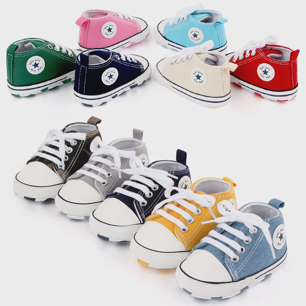 Babyschoenen Canvas Sneakers - Eerste Stapjes Schoentjes met Zachte Zool