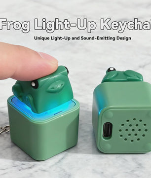 Grappige Kikker Sleutelhanger met Geluid & LED - Oplaadbare Fidget Toy