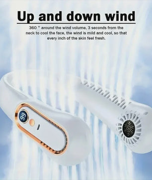 Draagbare Nekventilator met LED Display - 5 Snelheden & Bladloos Ontwerp