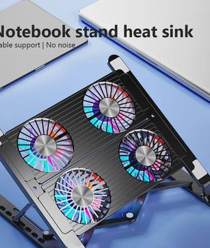 Opvouwbare Laptop Koeler Stand met 4 Ventilatoren - Verstelbaar & Draagbaar
