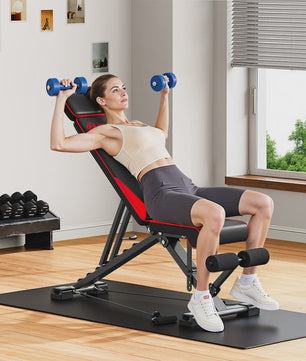 Verstelbare Bodybuilding Bank voor Full Body Training, Sit-ups & Thuisworkouts met Weerstandsbanden