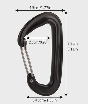 12KN D-vorm Karabijnhaak - Kleine Klimhaak voor Outdoor, Camping & Outdoor Avonturen