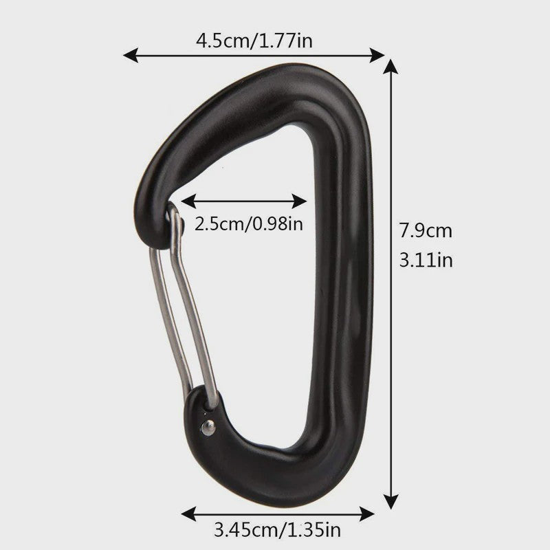 12KN D-vorm Karabijnhaak - Kleine Klimhaak voor Outdoor, Camping & Outdoor Avonturen