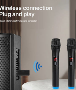 Draadloze Microfoon Set: 2x VHF Handheld Microfoons met Ontvanger voor Feest, Karaoke & Presentaties
