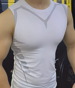 Heren Compressie Tanktop - Sneldrogend Sportshirt voor Fitness & Bodybuilding