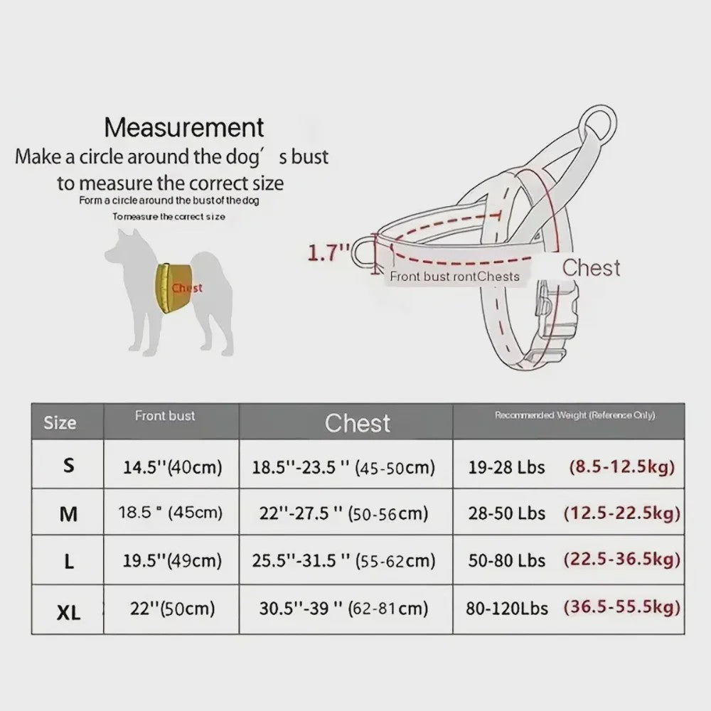 Tactisch Anti-Trek Hondentuig - Verstelbaar 1000D Nylon Vest met Handvat voor Grote Honden, Outdoor Training & Reflecterend
