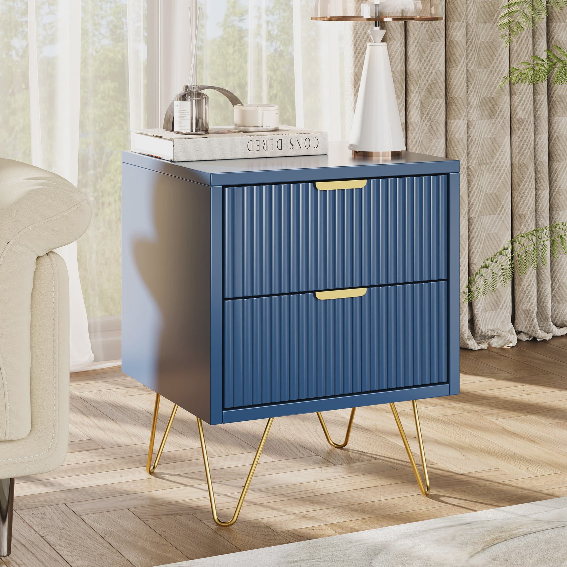 Stijlvol Blauw Sideboard met 2 Deuren - Opbergkast voor Woonkamer, Keuken en Hal