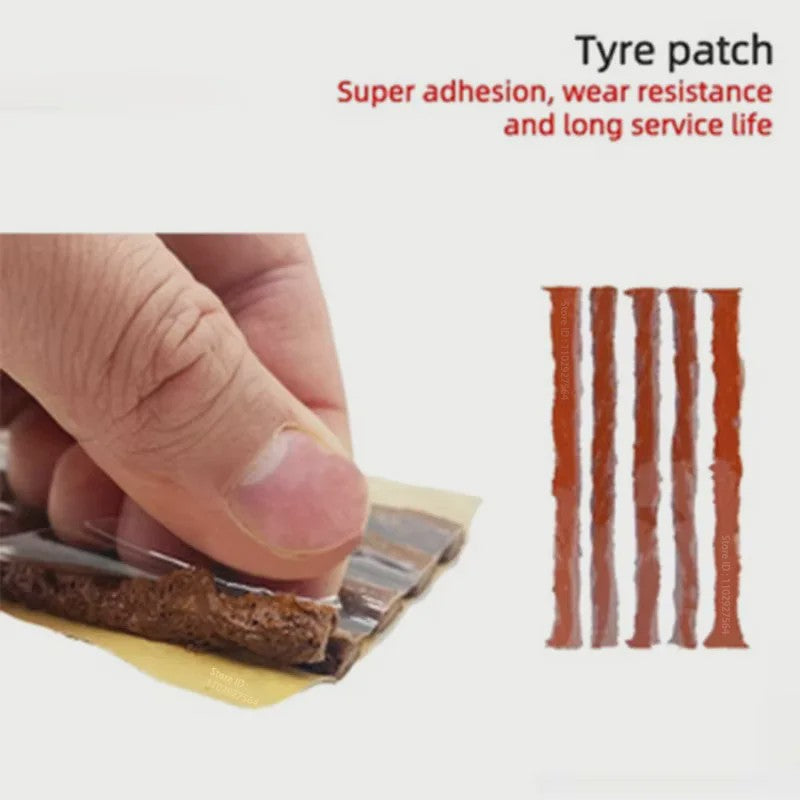 Professionele Bandenreparatieset voor Auto & Fiets - Tubeless Bandenplak Kit met Rubberstrips
