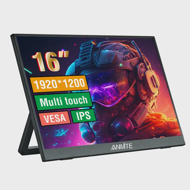16-inch Draagbare Monitor met Touchscreen Optie, 1200P HDR IPS, Type-C & HDMI - Ideaal voor Gaming en Productiviteit