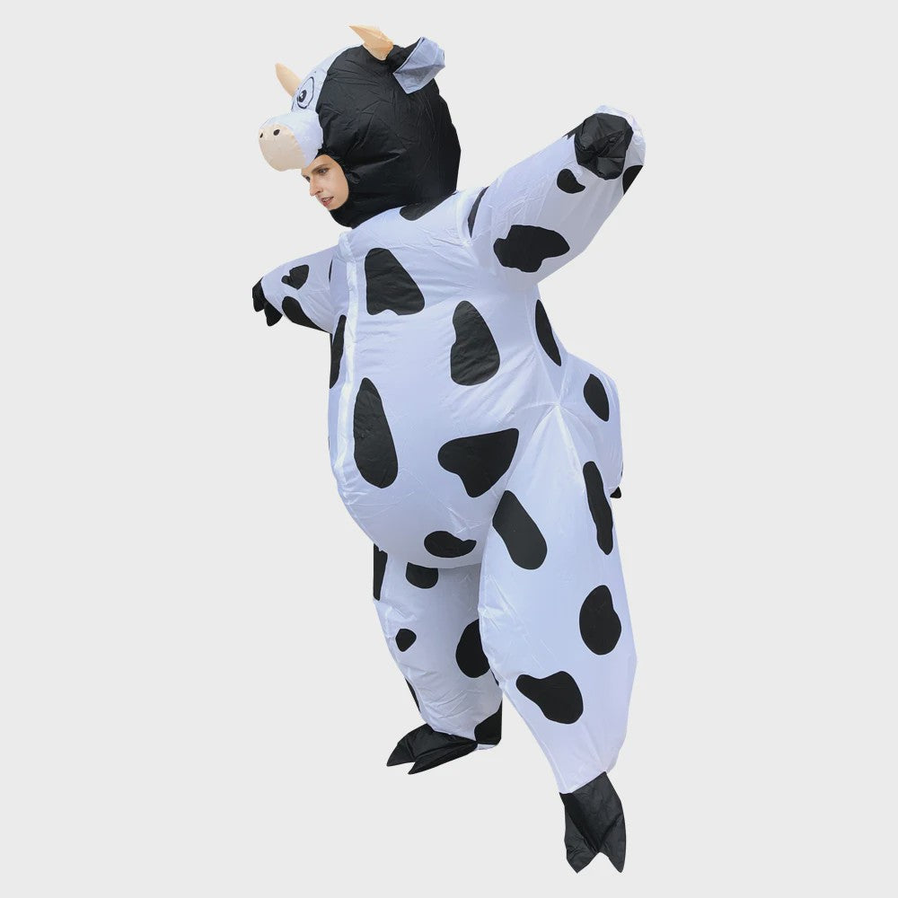 Opblaasbaar Koe Kostuum voor Volwassenen - Grappig Verkleedpak voor Feest & Halloween