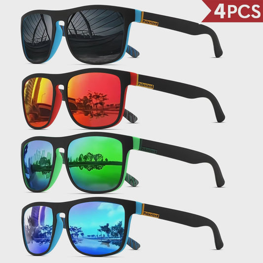 4x Klassieke Gepolariseerde Sport Zonnebril Heren Dames - Lichtgewicht PC Frame UV400