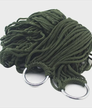 Draagbare Nylon Touw Hangmat - Ademende Mesh Schommelstoel voor Buiten & Binnen