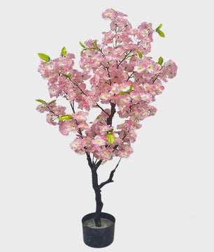 Realistische Kunst Cherry Blossom Boom - Roze Zijde Bloesems - 120cm of 150cm - Verstelbare Takken - Moderne Pot