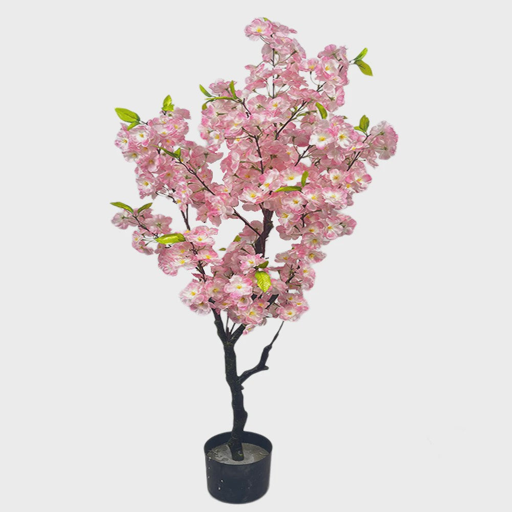 Realistische Kunst Cherry Blossom Boom - Roze Zijde Bloesems - 120cm of 150cm - Verstelbare Takken - Moderne Pot