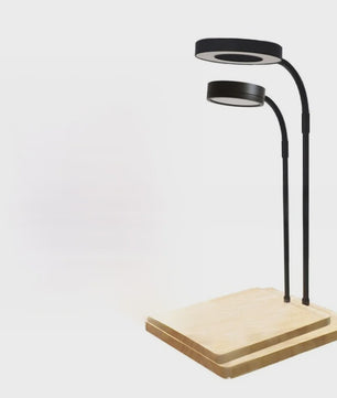 Verstelbare 10W LED Aquarium Lamp met Houten Basis & USB - Ideaal voor Landschapsverlichting