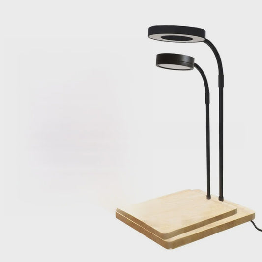 Verstelbare 10W LED Aquarium Lamp met Houten Basis & USB - Ideaal voor Landschapsverlichting
