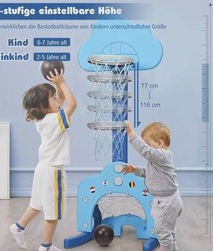 3-in-1 Kinder Speeltoestel: Basketbal, Voetbal & Golf met Verstelbare Hoogte