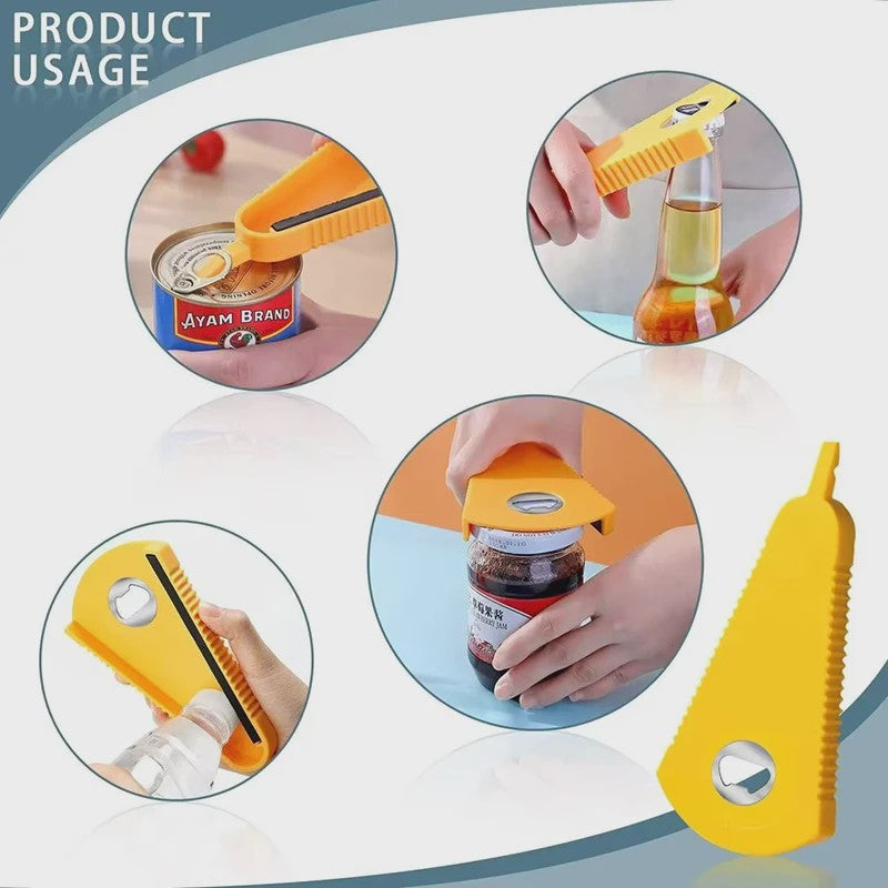 Multifunctionele Blikopener, Flesopener en Potopener - 5-in-1 Keukenhulp