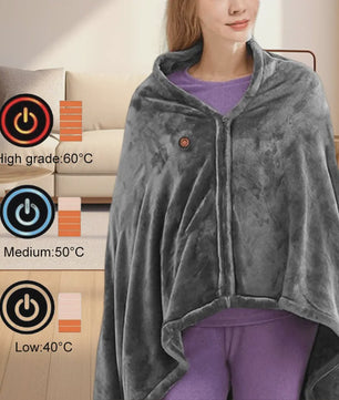 Electric Heating Body Warming Shawl Blanket Outdoor Camping Multifunctional Shawl Heating Blanket USB Charging Washable Leg Cove