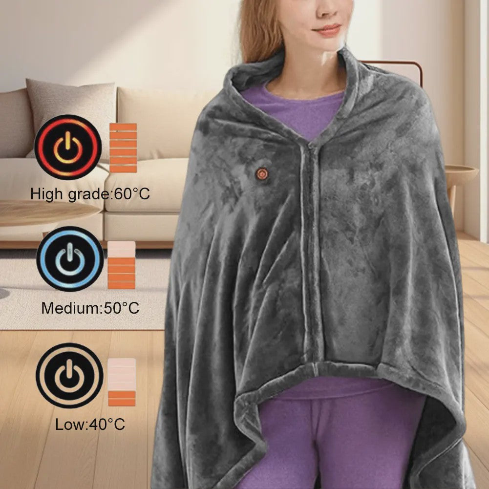 Electric Heating Body Warming Shawl Blanket Outdoor Camping Multifunctional Shawl Heating Blanket USB Charging Washable Leg Cove