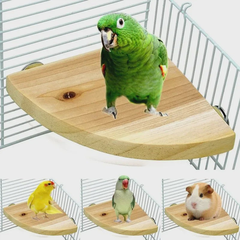 Houten Vogel Speelplatform & Zitstok voor Kooi - Geschikt voor Papegaaien, Parkieten & Knaagdieren