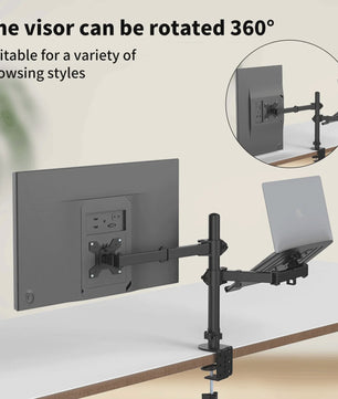 360° Draaibare Laptop & Monitor Standaard met Kabelmanagement
