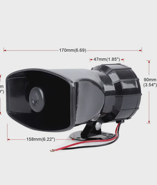 Krachtige 120DB Auto Sirene Luidspreker met Microfoon - 100W 12V Alarm Claxon Hoorn