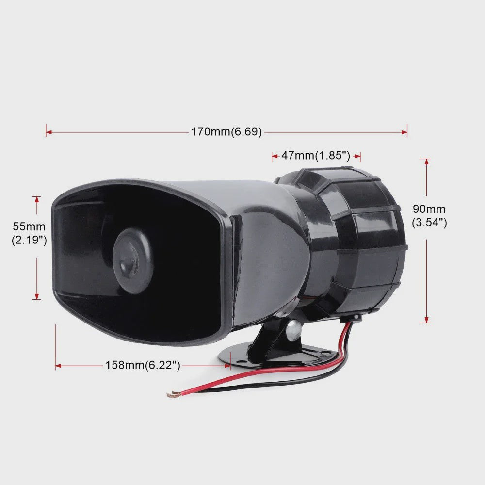 Krachtige 120DB Auto Sirene Luidspreker met Microfoon - 100W 12V Alarm Claxon Hoorn