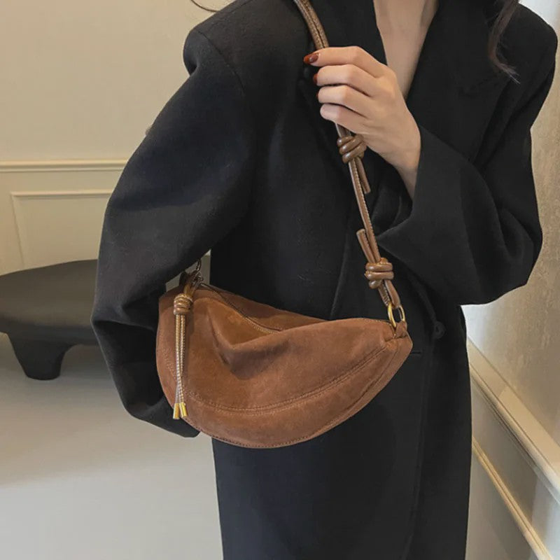 Trendy Kunstsuède Schoudertas Dames - Onderarm & Crossbody Tas