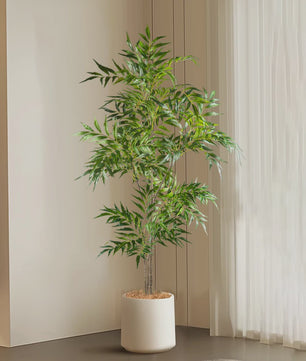Grote Kunstplant 78-140cm - Real Touch Palmboom met Bamboe-look Bladeren voor Huis & Kantoor