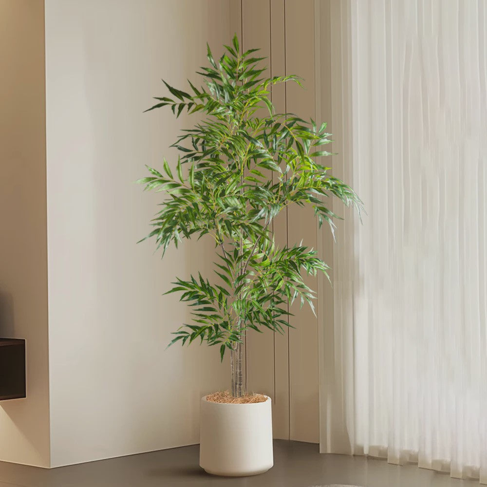 Grote Kunstplant 78-140cm - Real Touch Palmboom met Bamboe-look Bladeren voor Huis & Kantoor