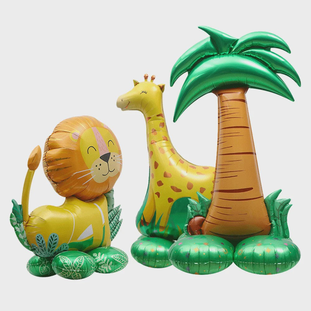 Grote 4D Folieballonnen Leeuw & Giraf - Jungle Safari Thema Verjaardag Feestdecoratie Kinderen