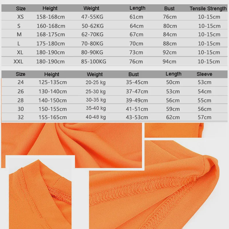 Kids Children Boy Girl Compression Running Long T Shirt Fitness Sport Basketball Football Gym Sportswear Soccer Clothes 25