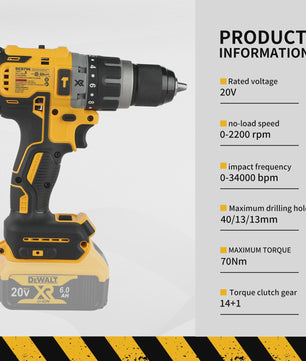 DeWalt DCD796 Accuboormachine 20V Brushless - 2200 RPM, 70Nm, 14+1 Koppeling