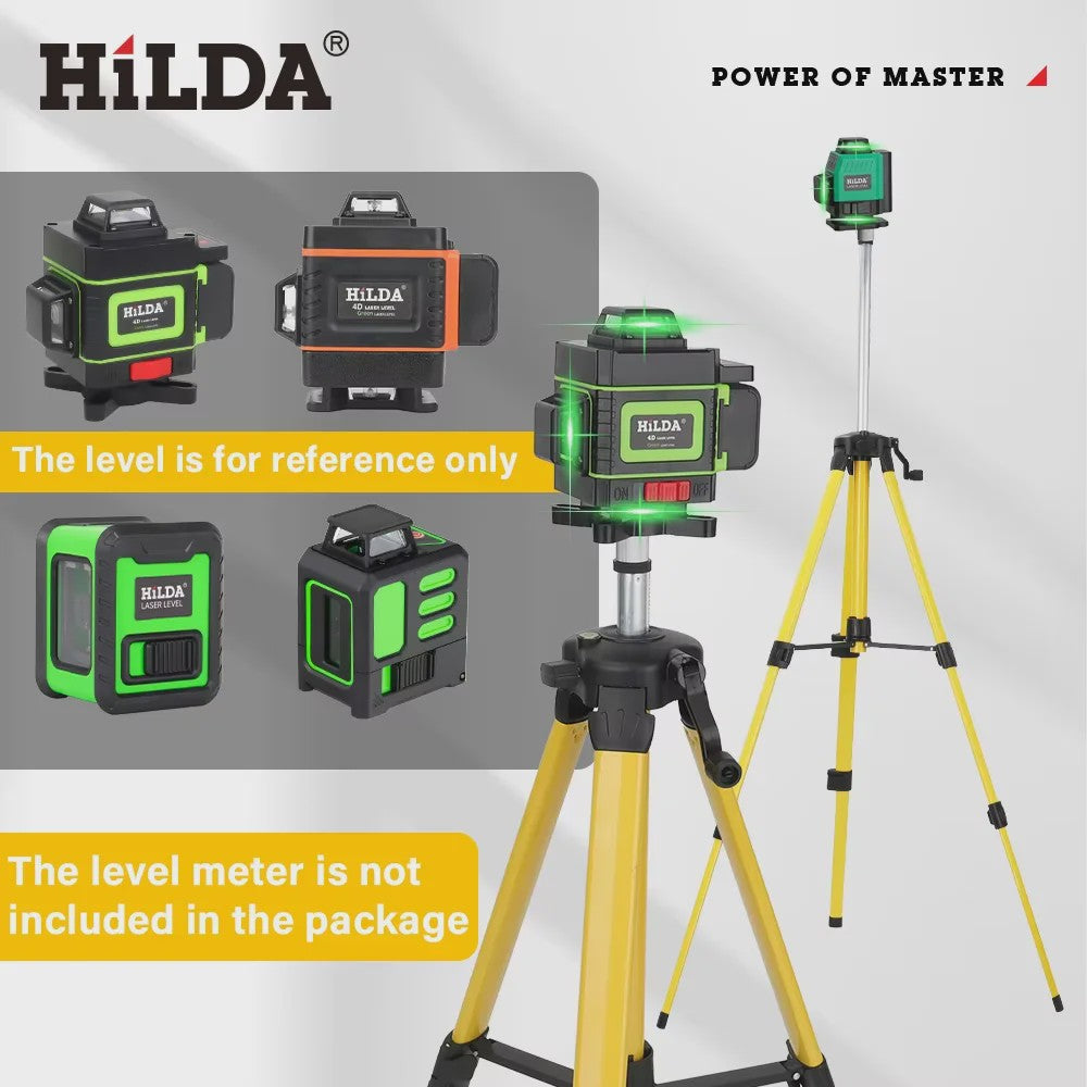 HILDA Aluminium Laser Statief - 1.2m Verstelbaar Hoogte Statief met 5/8" Schroefdraad