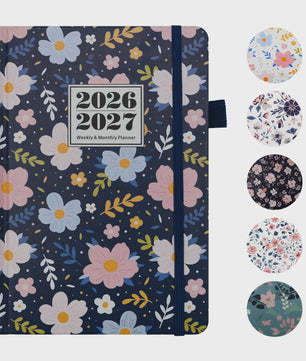 Bloemen A5 Planner 2026-2027: Week & Maand Overzicht met 144 Pagina's